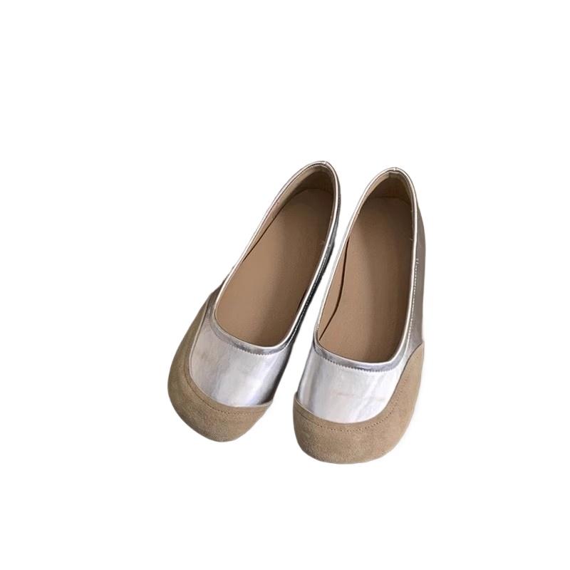 Fashion Hot Selling 2025 Women's Shoes Retro round Toe Slip-On Flat Bottom Bean Bean Shoes Evening Breeze French Style Korean Version