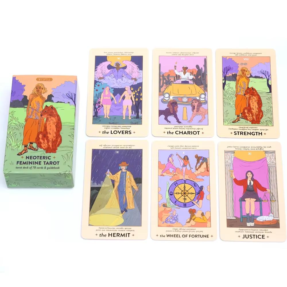 Neoteric Feminine Tarot Cards Modern Borderless Tarot Deck Board Game Oracle Card Funny Delicate Party Supplies for Family Party