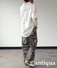 Antiqua Indian Cotton Regular Size Black Women's Wide-Patterned Pants, IYA-00009, (S-L Size), 05,