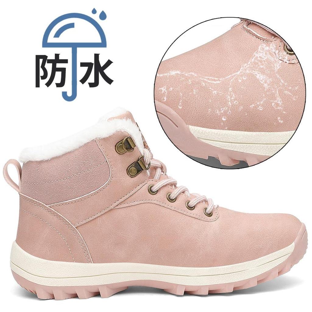Mishansha and Winter Snow Boa Thick for and Size Pink Men's Women's Boots, Waterproof, Warm, Lining, Non-Slip, Sole, Lightweight, Hiking, Trekking,