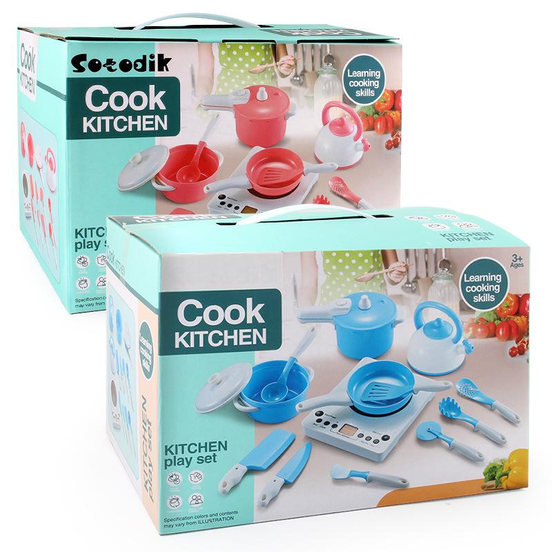 Children'S Fun Simulation Play House Kitchen Toys, Girls Simulation Cooking Tableware Induction Cooker Set