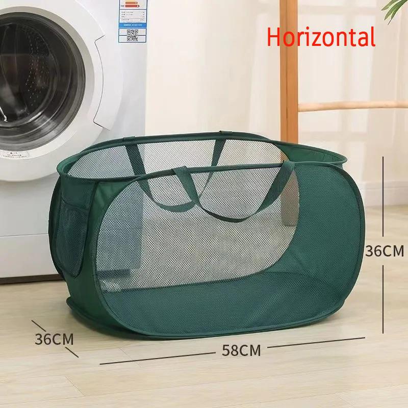 Home Bathroom Mesh Storage Basket Shower Laundry Clothing Dirty Clothes Bag Foldable Portable Business Travel Children's Toy