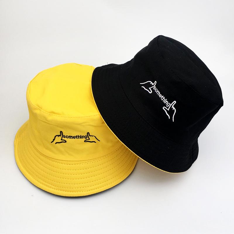 Pălărie de pescar unisex, față-verso, pentru primăvară/vară, cu broderie chinezească - Stil trendy Harajuku, Protecție solară pentru exterior.