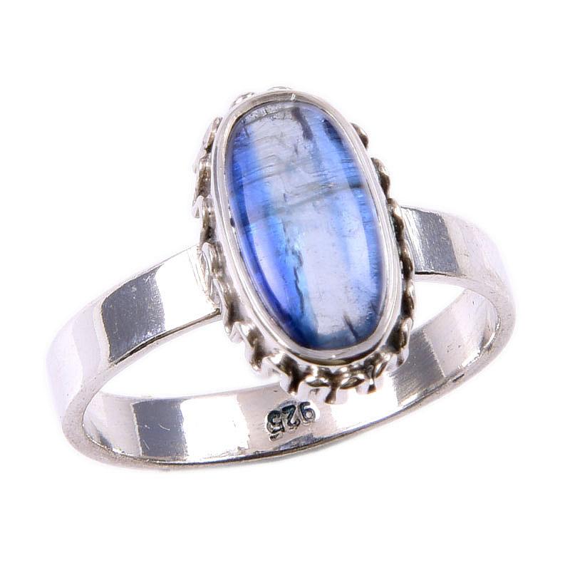 Natural Kyanite Gemstone Handmade 925 Solid Sterling Silver Gift Ring S.7 I7r84