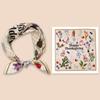 Elegant Silk Scarf Women 53x53cm Pure Mulberry Square Neck Floral Print Lightweight Accessory