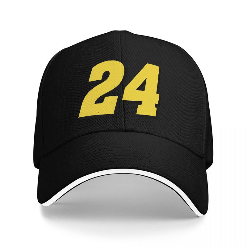 Number Baseball Cap Black with Yellow Print Adjustable Snapback Hat for Unisex and Women Casual Streetwear Fashion Accessory