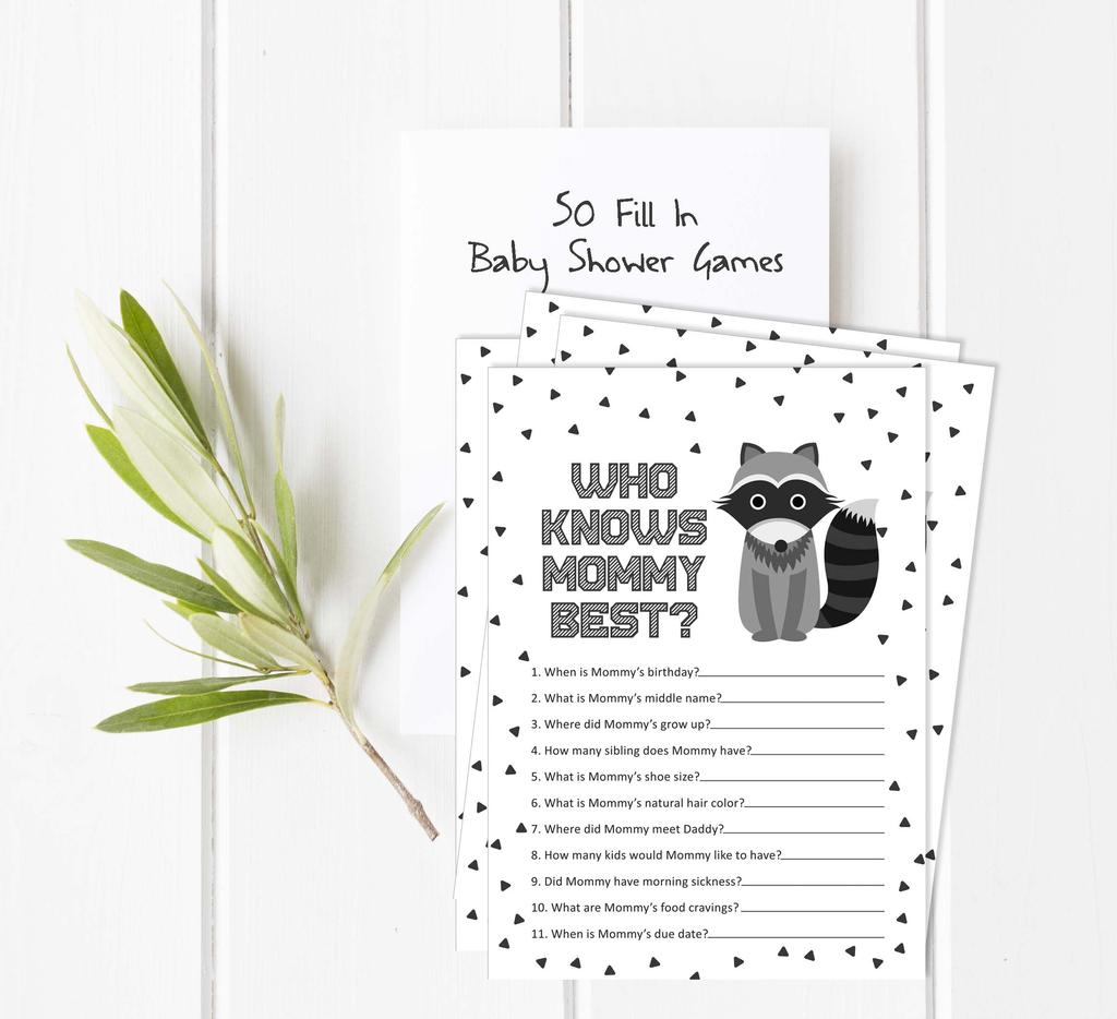 Inkdotpot Jungle Animals Baby Shower Game Set Of 50 Baby Alphabet ABC Game Party