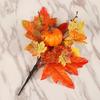 BEIJIALY 6Pcs Fall Floral Picks, Thanksgiving Table Flower Decor Fall Maple Leaves Branches with Pumpkins Berries Decor Fall Silk Leaves Branches for