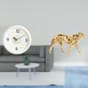 Modern Clock Cheetah Sculpture Decorative Hanging Centerpiece Quiet Large Numerals Tabletop Ornament