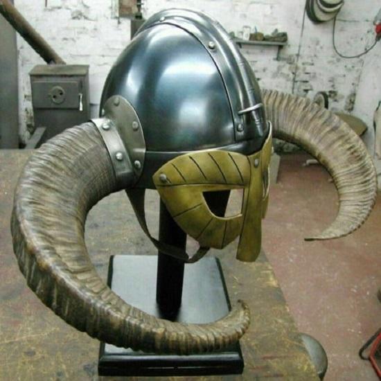 Medieval Helmet Lerp Sac Viking Fantasy With Horns Warrior Role Play Costume Armor Gift