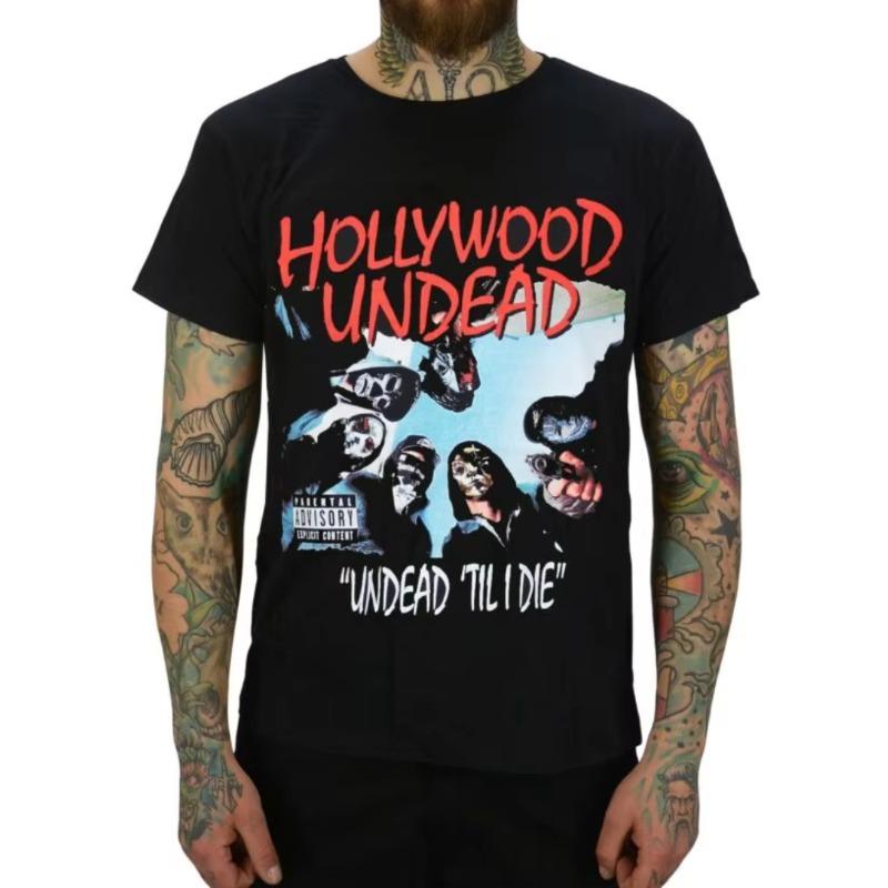 

Летние футболки 2025 года Hollywood Undead Tile I Die с принтом, мужские и женские футболки из высококачественного хлопка с круглым вырезом и коротким рукавом 4XL