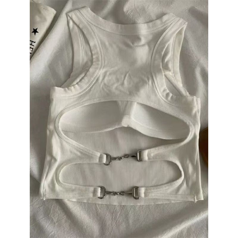 Sleeveless Seamless Slim Fit Camisole Sleeveless Open Back Slim-Fitting Suspenders Vest Women