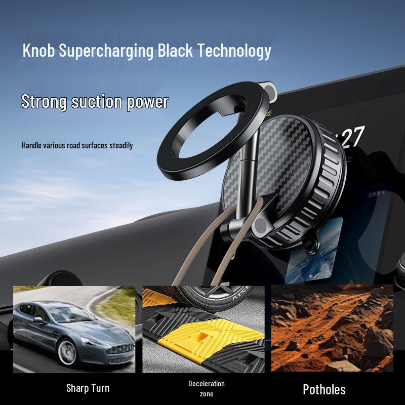 Vacuum Magnetic Rotating Phone Holder for Desktop, Wall, Bathroom, Car, and Live Streaming