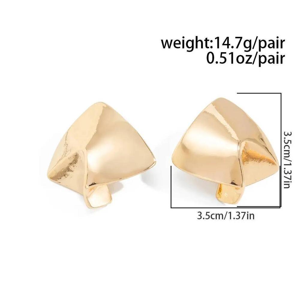 SHIXIN Minimalist Metal Irregular Stud Earrings for Women Vintage Punk Gold Color Geometric Piercing Earring Party Jewelry Gift