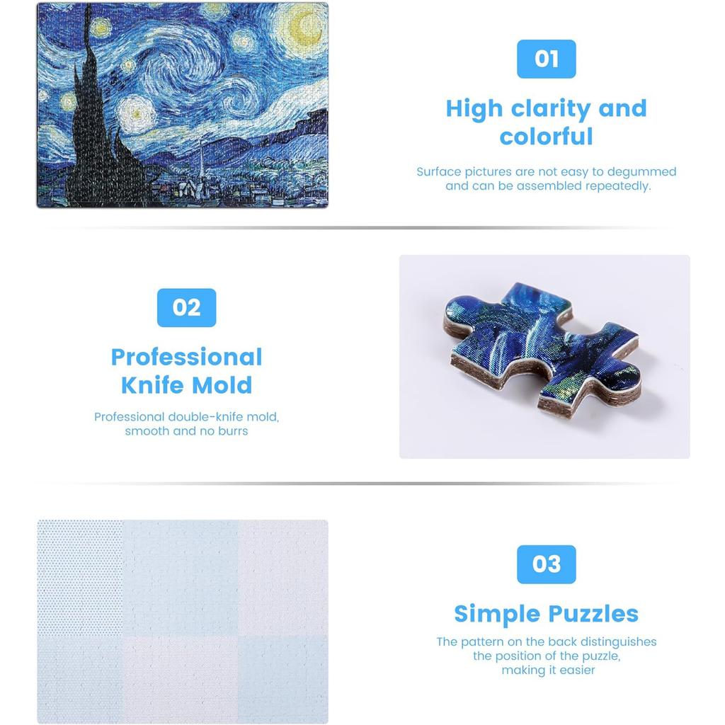 1000 pieces of paper puzzle for adult stress relief puzzle toys, high difficulty, starry moon night