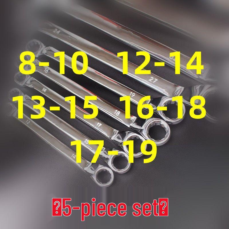 Dual-Ended Extra Long Chrome Hexagonal Box Wrench Set, Mirror Polished