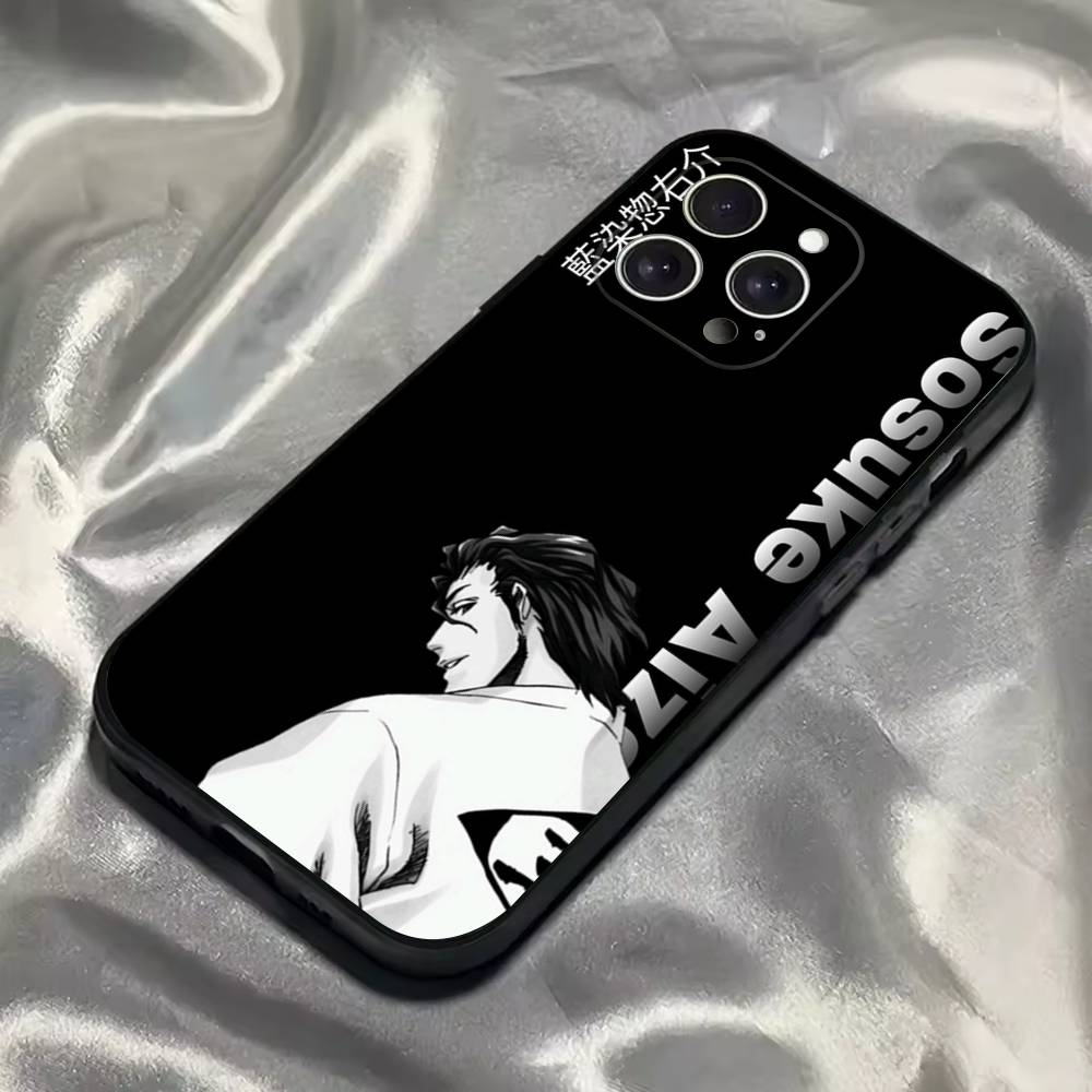

A-Aizen S-Sousuke Anime Phone Case For iPhone 16,15,14,13,12,11,Pro,Max,Plus,X,XS,SE4,E,Mini,Soft Black Case iPhone12PRO