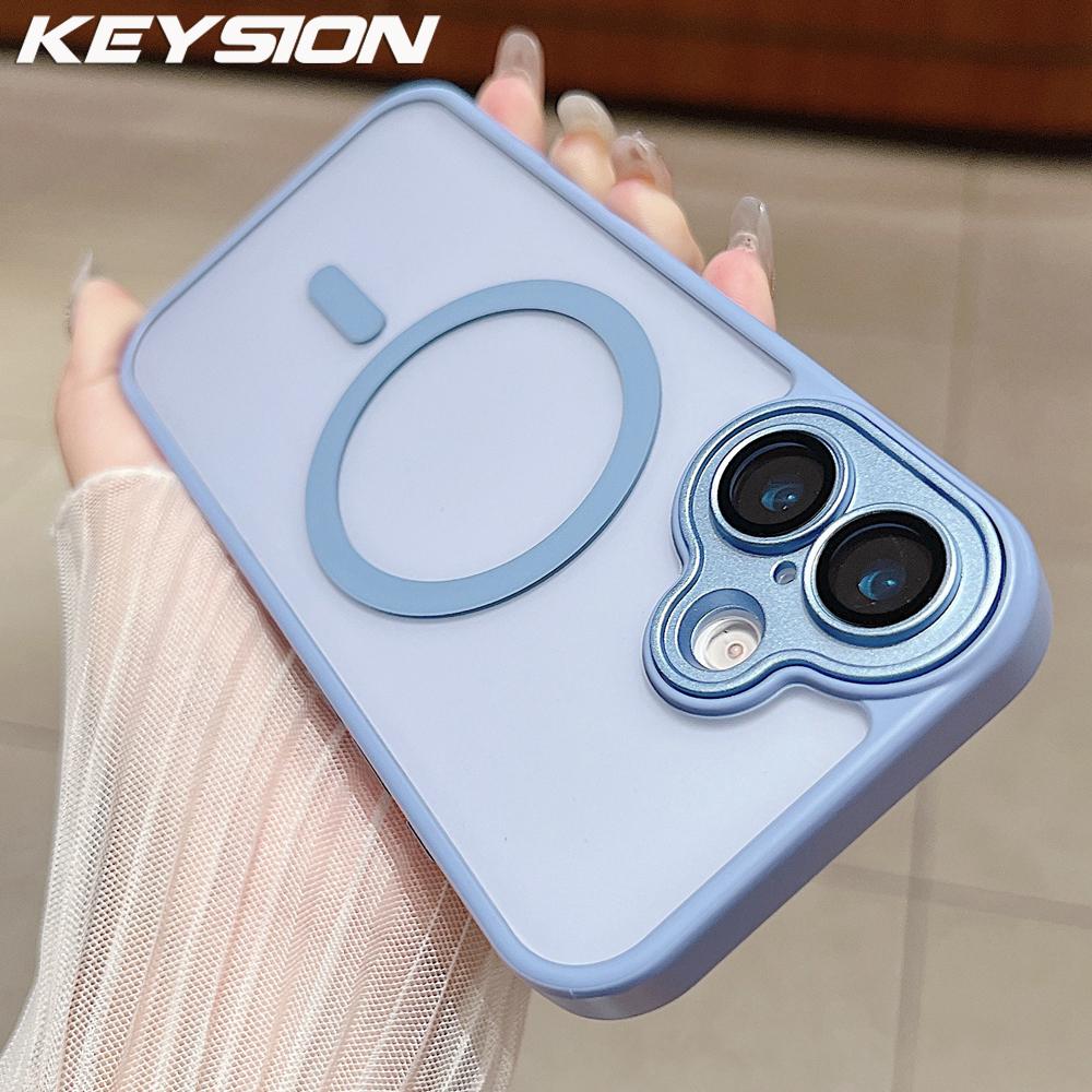 

KEYSION Luxury Matte Translucent Magnetic Case for MagSafe for iPhone 17 Wireless Charging Shockproof Armor Phone Back Cover for iPhone 17