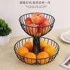 2 Layer Metal Storage Display Rack Bowl Home Living Room Kitchen Fruit Storage Basket Fruit Organizing Tray