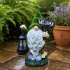 Luce Solare da Giardino Gnomo, Statua di Gnomo da Esterno con Lanterna, Lampada Solare Impermeabile a Forma di Gnomo per Cortile, Patio, Prato, Terrazza