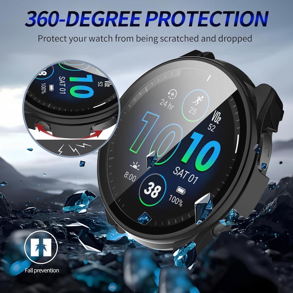 Tempered Glass Screen Protector For Garmin Forerunner 965 PC Case Protective Cover For Garmin Forerunner 965 Shell Accessories