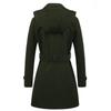 Women's Autumn and Winter Solid Color Hooded Woolen Coat, Slim Fit Temperament, Warm Commuting Jacket