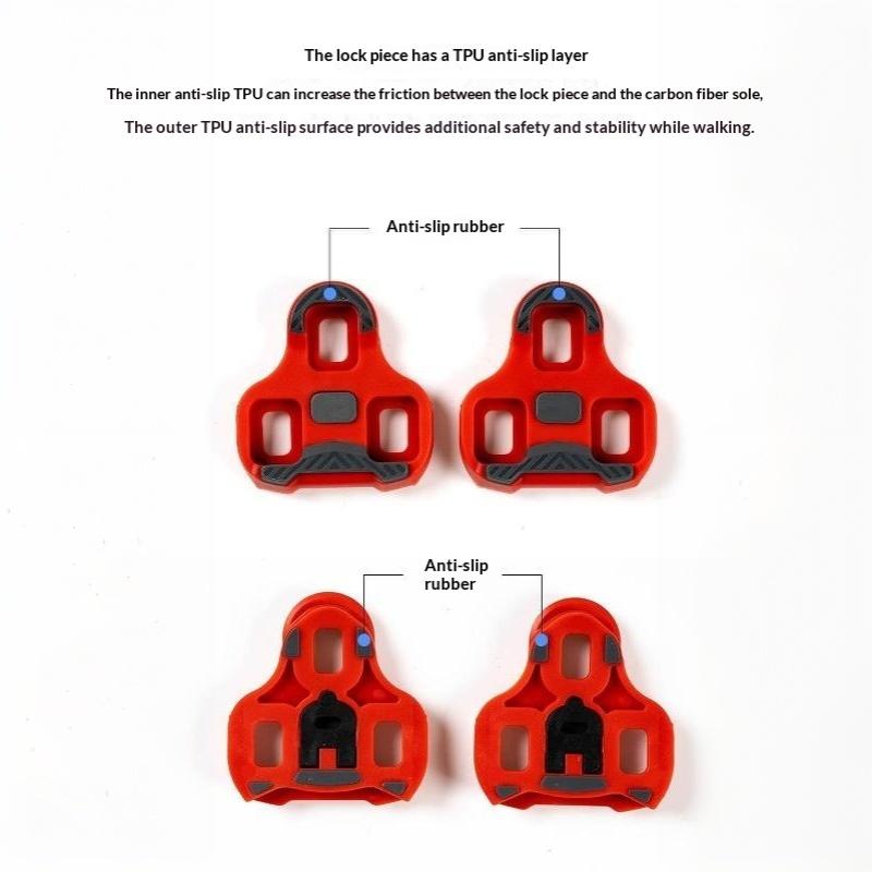 Self Lock Bike Cleats 1 Pair with Storage Box 0/45/9 Degree Fit for CC LOOK Road Bike Pedal Clips