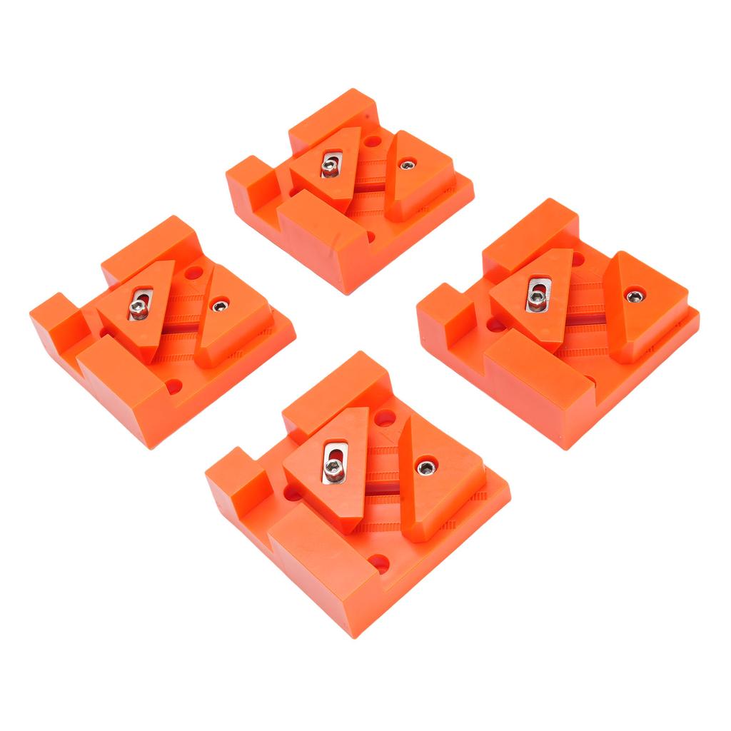 4Pcs Woodworking Box Clamps Squares 90 Degree Right Angle Adjustable Stainless Steel Corner Clamping Tool Orange