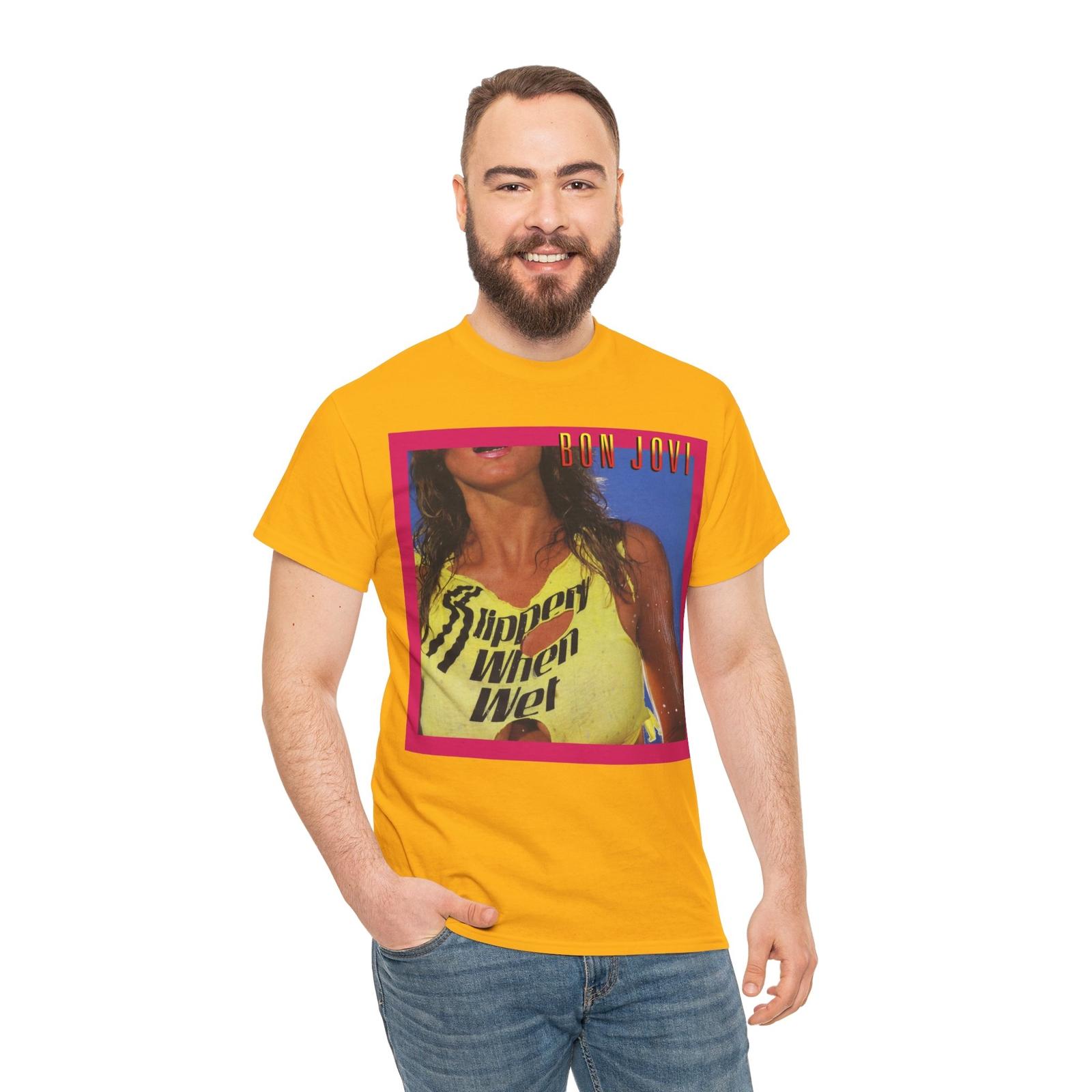 Bon Jovi - Slippery When Wet (1986) T-Shirt Mens Womens Tees Top Rock Band Music L