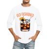 Men's Fashion Casual Seven-Point Sleeve Print Round Neck Top