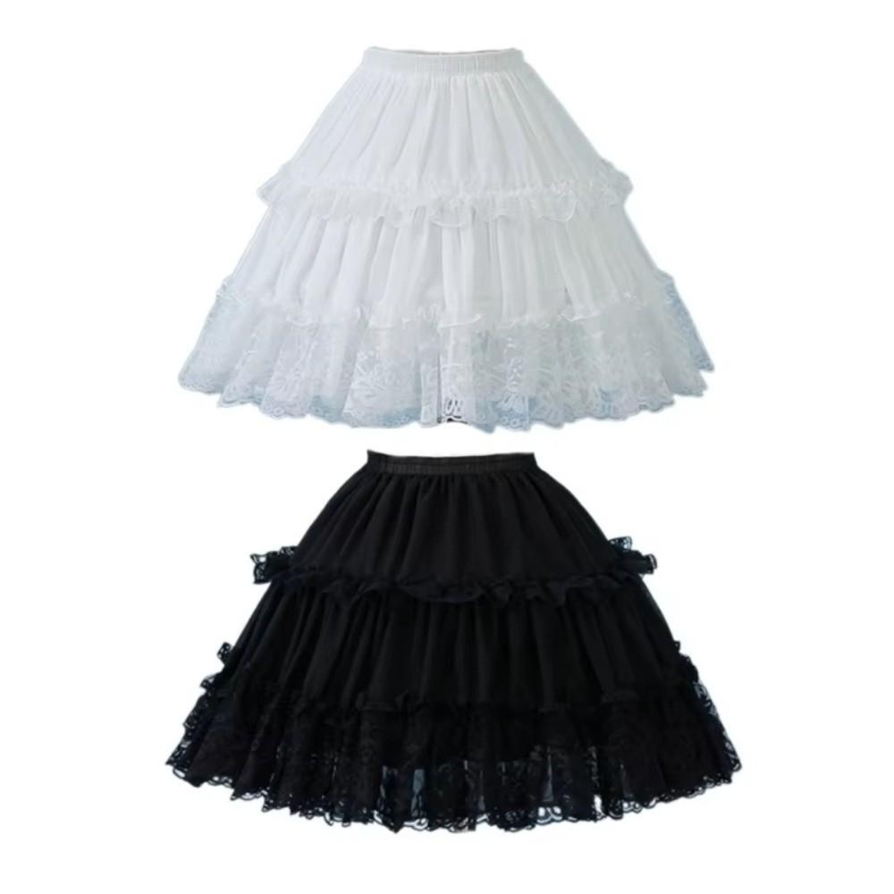 Spitzen-Damen-Unterrock Rüsche Lolita Krinoline Neuer Kurzer Halber Unterrock Unterrock Zubehör