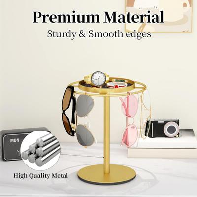360-Degree Rotating Glasses Stand Organizer Sun Glasses Holder High Stability Multipurpose