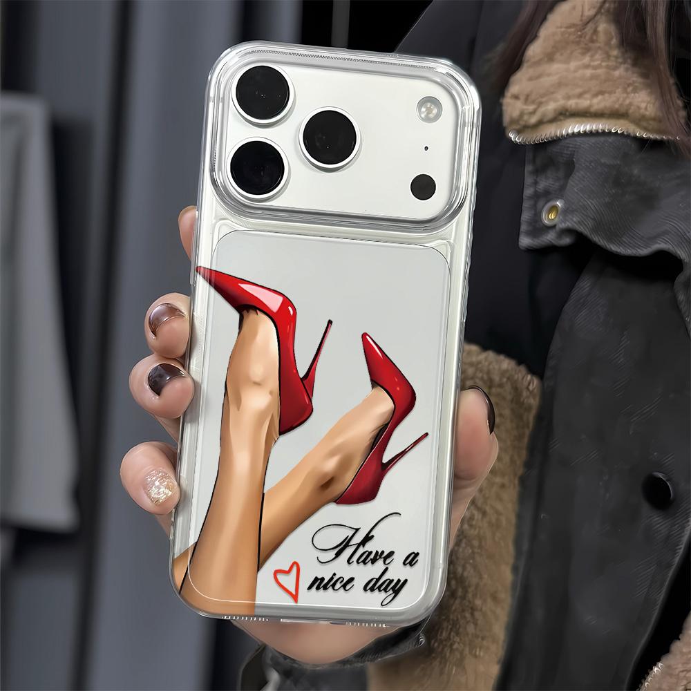 Red High Heels And Legs Phone Case For Iphone 16 Pro Max 17 Air 16 15 Pro 14 13 12 11 14 Plus Shockproof Silicone Funda Cover
