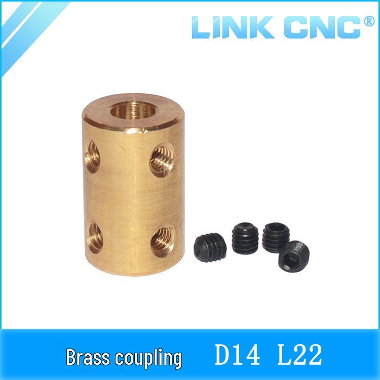 CNC Brass Rigid Cylindrical Coupling D14L22 - Motor Transmission Accessory