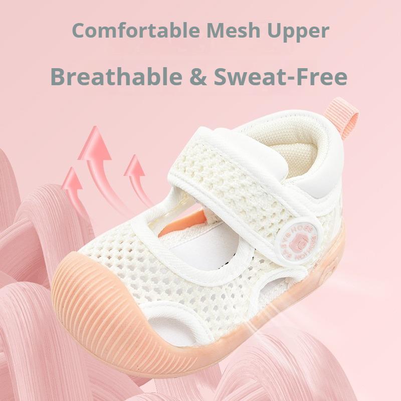 Summer Breathable Mesh Walking Sandals Soft Anti-Slip Sneakers for 0-2 Years Old Baby Boys Girls