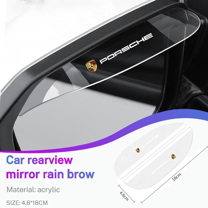 2 Piezas Cejas de Lluvia Transparentes para Espejo Retrovisor de Coche Escudo de Lluvia Para Porsche 911 Cayenne Carrera-GT 928 Panamera Boxster Macan 918