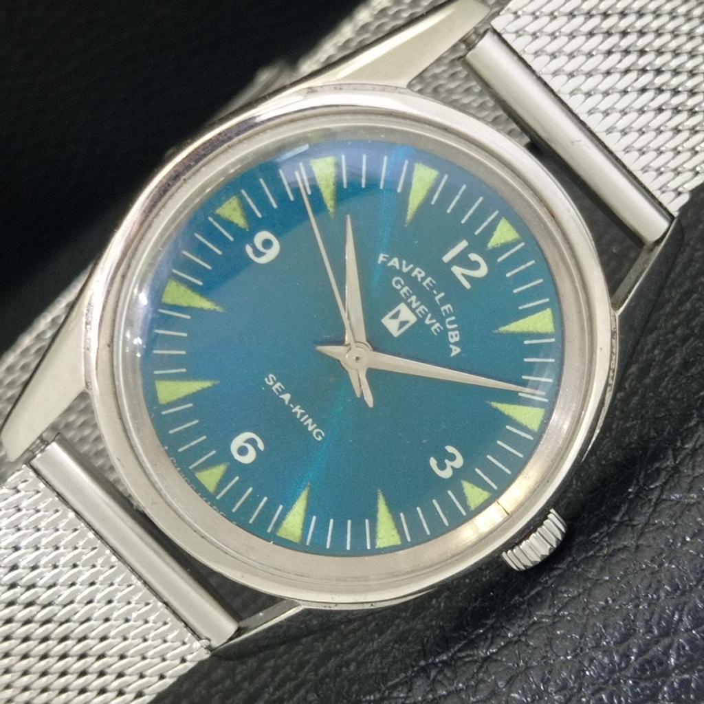

ВИНТАЖНЫЕ ШВЕЙЦАРСКИЕ МУЖСКИЕ ЧАСЫ С РУЧНЫМ ЗАВОДОМ FAVRE LEUBA SEA KING С СИНИМ ЦИФЕРБЛАТОМ a703816-1 R213f-a703816