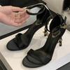 Fashion Eilyken Fashion Crystal Diamond Thin High Heels Women Sandals Sexy Buckle Strap Banquet Prom Pumps Female Summer Shoes
