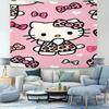 Hello Kitty Pink Tapestry Wall Hanging Kawaii Aesthetic Room Decor for Bedroom Dorm Teen Girls