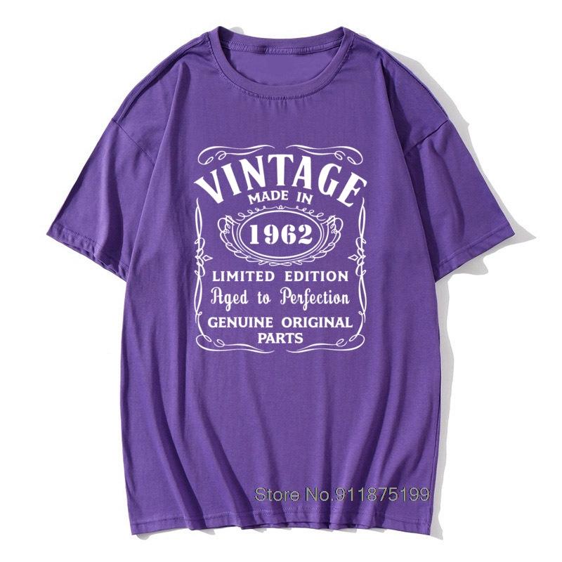Vintage Made In 1962 T-Shirt Anniversary Present Funny Unisex Graphic Graphic Cotton Short Sleeve Novelty O-Neck Father Tshirt