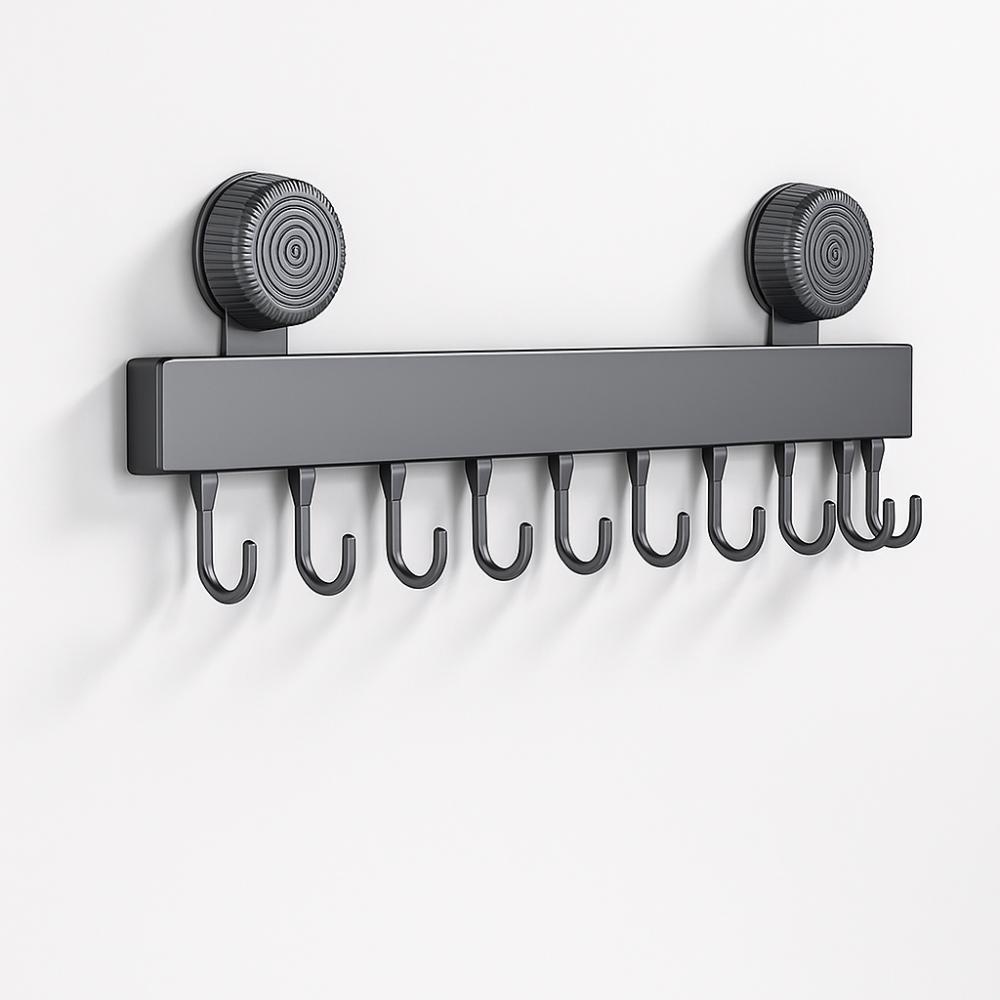 Wall-mounted Suction Cup Hooks Detachable Clothes Hanger Multifunctional Bathroom Rack  Household