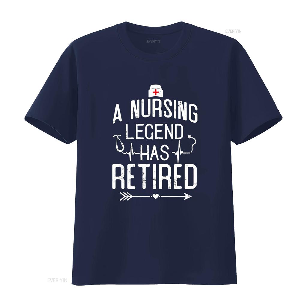 Krankenschwester Pflegende Legende Ist In Rente Gegangen Lustiges Ruhestandskrankenschwester T-Shirt vintage Gewaschen Leicht Bequem Dehnbar Stilvoll Grafik