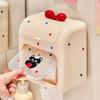 Waterproof Cartoon Tissue Holder Large Capacity Space Saving Toilet Paper Rack Wall-Mounted Plastic Paper Towel Box Office