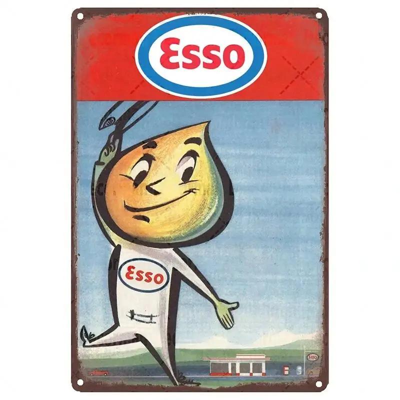 Mike86 ESSO Tiger PIN UP Vintage Metallschilder Man Cave Ölladen Poster Dekoration LTA