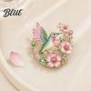 Metal Pin Brooch Pin Hummingbird Flower Design Lapel Enamel Glaze