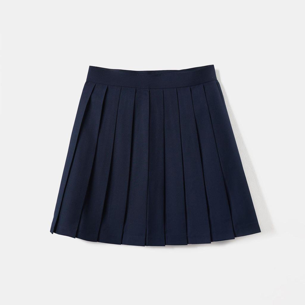 Navy Sailor Collar JK School Uniform - White, Two-Line Suit & Pleated Skirt