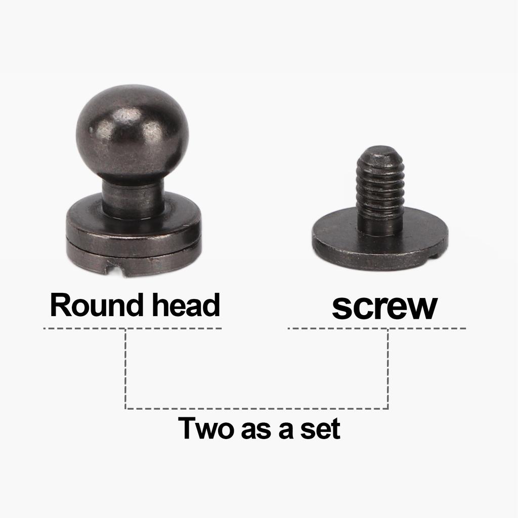 20set Brass Rivets Rust Resistance Round Head Screws Accessories for Handbags Shoes