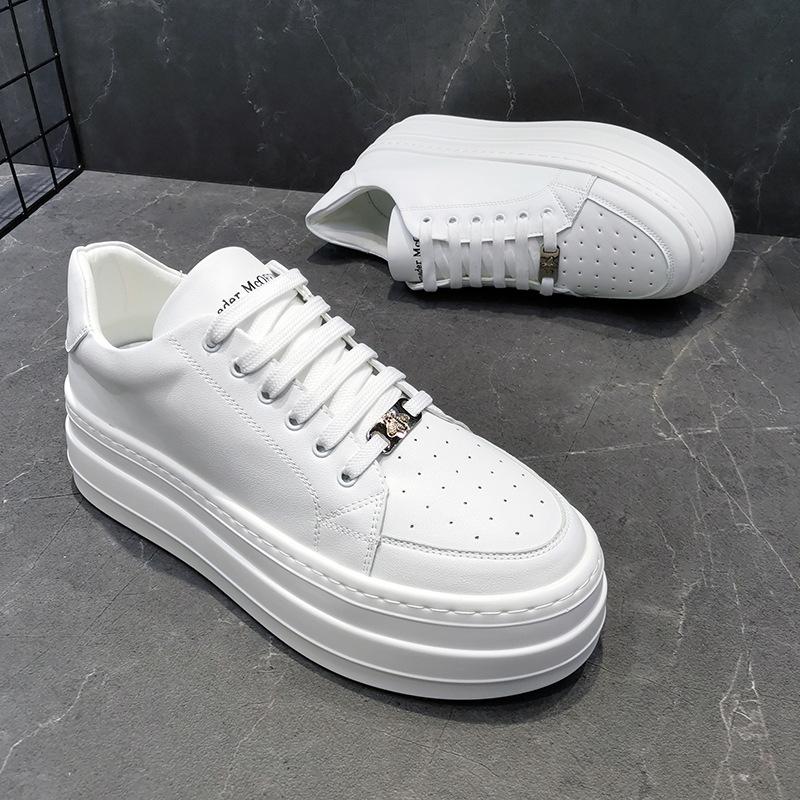 

Мужская обувь для увеличения роста, кеды, обувь на платформе, модные маленькие белые туфли, дышащая и трендовая мужская обувь для сочетаний Wenzhou liv 43 белый