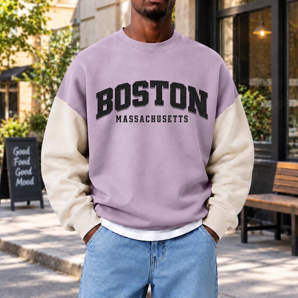 Men's Fashion Crewneck Sweatshirt Casual Pullover Top for Everyday Wear