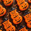 Candy Jar with Secure Lid Halloween Pumpkin Tin Box, Stacked Shaped Metal Treat Container Storage Lid, Orange Tinplate Case for Trick or Party Favors